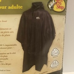 Bass Pro Shops Adult PVC Poncho Waterproof One Size Fits Most 50″x80″ Raincoat