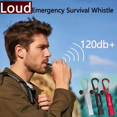 Heart-Engraved Aluminum Emergency Whistles for Her/Him, A Pair of