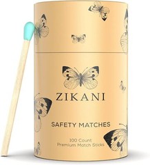 ZIKANI Regular Stick Blue Tip Matches 4 Inch Refill for Cloche Jar 200 pcs