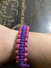 Purple and Pink Paracord Survival 2” Keychain with carabiner and 8”Bracelet Set