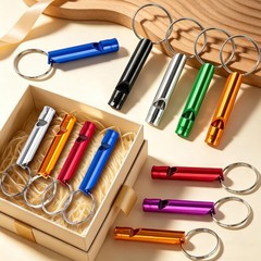 150 Pcs Waterproof Emergency Whistles Keychain Set, Bulk Aluminum Alloy Extra…