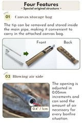 CAMPINGMOON Split Type Compact Fire Blowing Stick MS-43