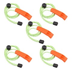 5Pcs Portable Safety Whistles Durable Plastic with Hanging Rope for Outdoor Use