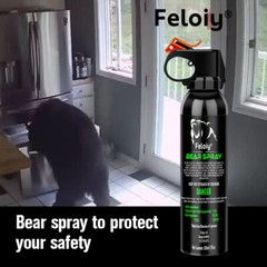 Feloiy 30 Feet BEAR Deterrent Repellent Spray 11 oz GLOW CAP CAMPING HIKING