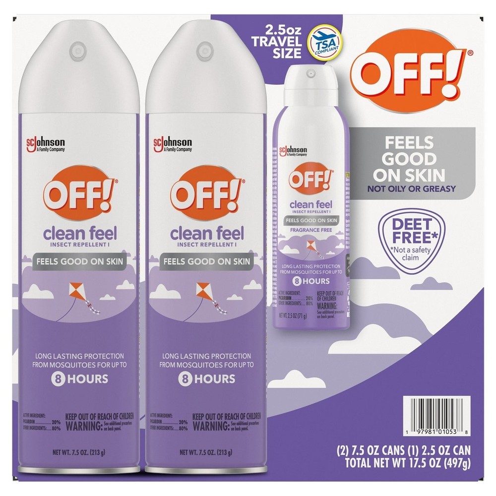 OFF! Clean Feel Mosquito Repellent Picaridin DEET-free Bug Spray Set