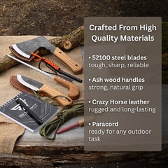 All in 1 Survival Bushcraft Camping Kit Axe Knife Saw Ferro Rod Sharpening Tool