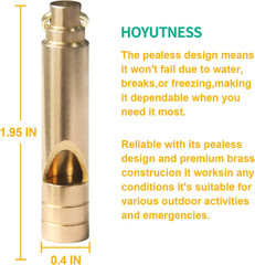 Brass Survival Whistle 125 Db Loud Emergency Whistle with Lanyard for Hiking C