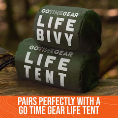 Go Time Gear Life Bivy Emergency Survival Sleeping Bag Thermal 1 Pack, Orange