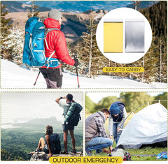 100 Pack Emergency Thermal Blankets Silver Foil Survival Blanket Kit for Outdoor