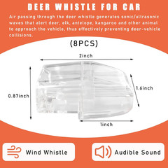 8 PCS Deer Whistles for Car, Automotive Deer Warning Whistle Devices, Animal War