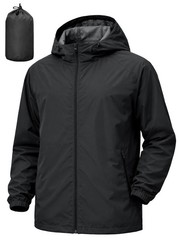 UIQUR Men’s Rain Jacket Windbreaker Waterproof Raincoat X-Large, Black