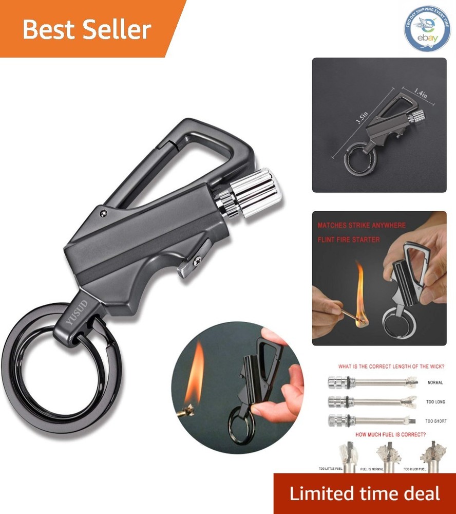 Ultimate Flint Fire Starter Keychain Lighter with Bottle Opener – Waterproof