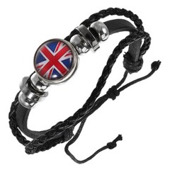 Football Flag Bracelet British Wristband Union Jack Charm Patriotic Bracelets
