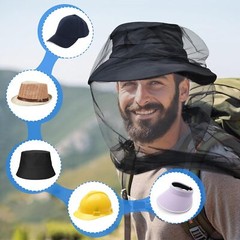 Mosquito Head Net Mesh Hat Protective Cover Fly Insects Bugs Camping Fishing