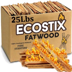 Eco-Stix Fatwood Fire Starter Kindling Firewood Sticks – 100% Natural – 25 Pound
