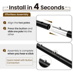 ONETIGRIS Upgraded Tent Poles – Set of 2 Adjustable Telescoping Tarp Poles,…