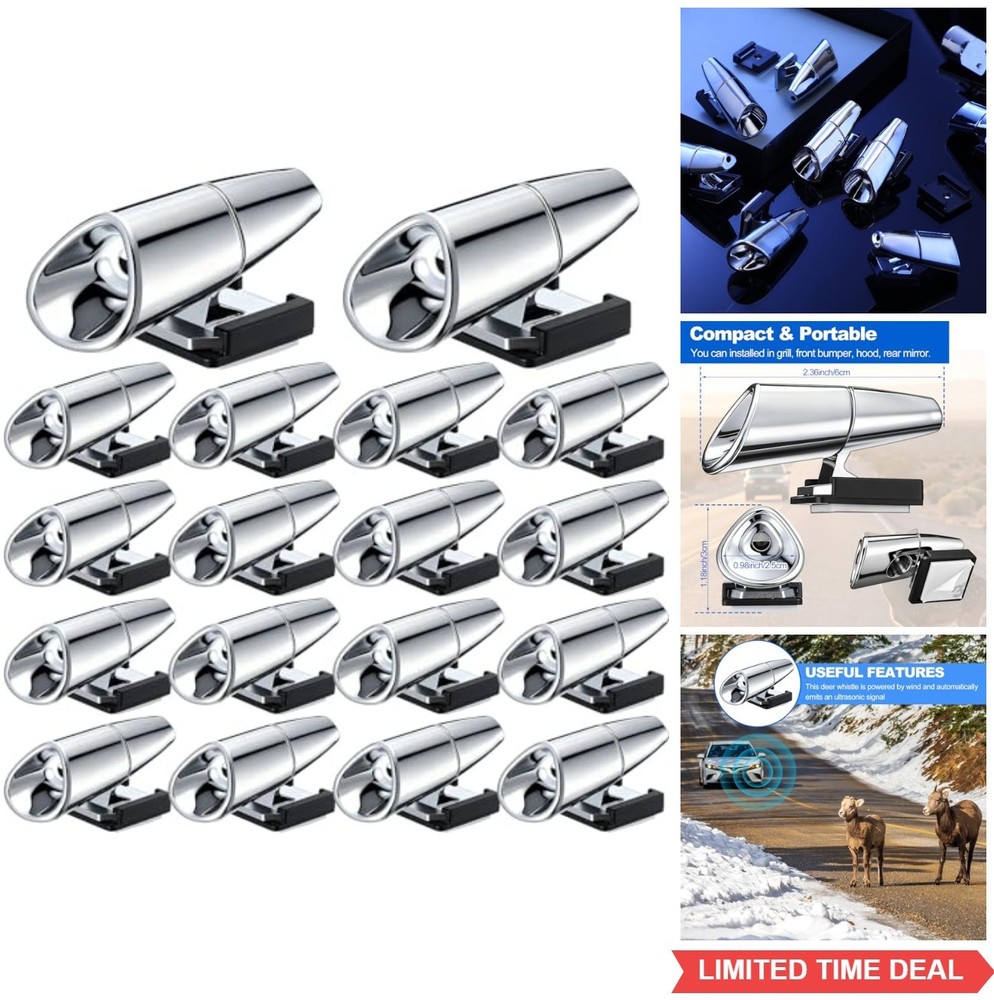 18 Pieces Deer Warning Whistles Car Avoids Collisions SUV Truck Motorcycle