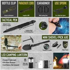 Survival Kit, 268 Pcs Emergency Gear and Equipment Supplies Black