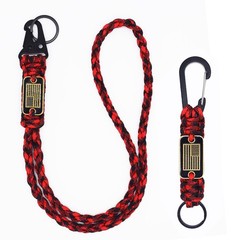 2 Pcs Heavy Duty Braided Paracord Lanyard Keychain with USA Flag, Parachute R…