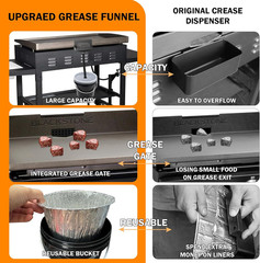 Rear Grease Drainage System for Blackstone Grease Catcher Upgrade | Griddle Acce