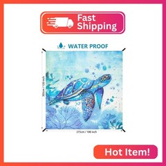 WIWIGO Beach Blanket Mat Waterproof Sandproof for 2-8 Adults Quick Drying