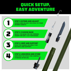 Tactical Hiking Stick with Integrated Survival Kit – Essential Camping Gear for