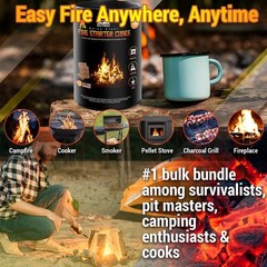 Fire Starter Cubes, Charcoal Firestarter Squares for Lighting 100PK, Brown