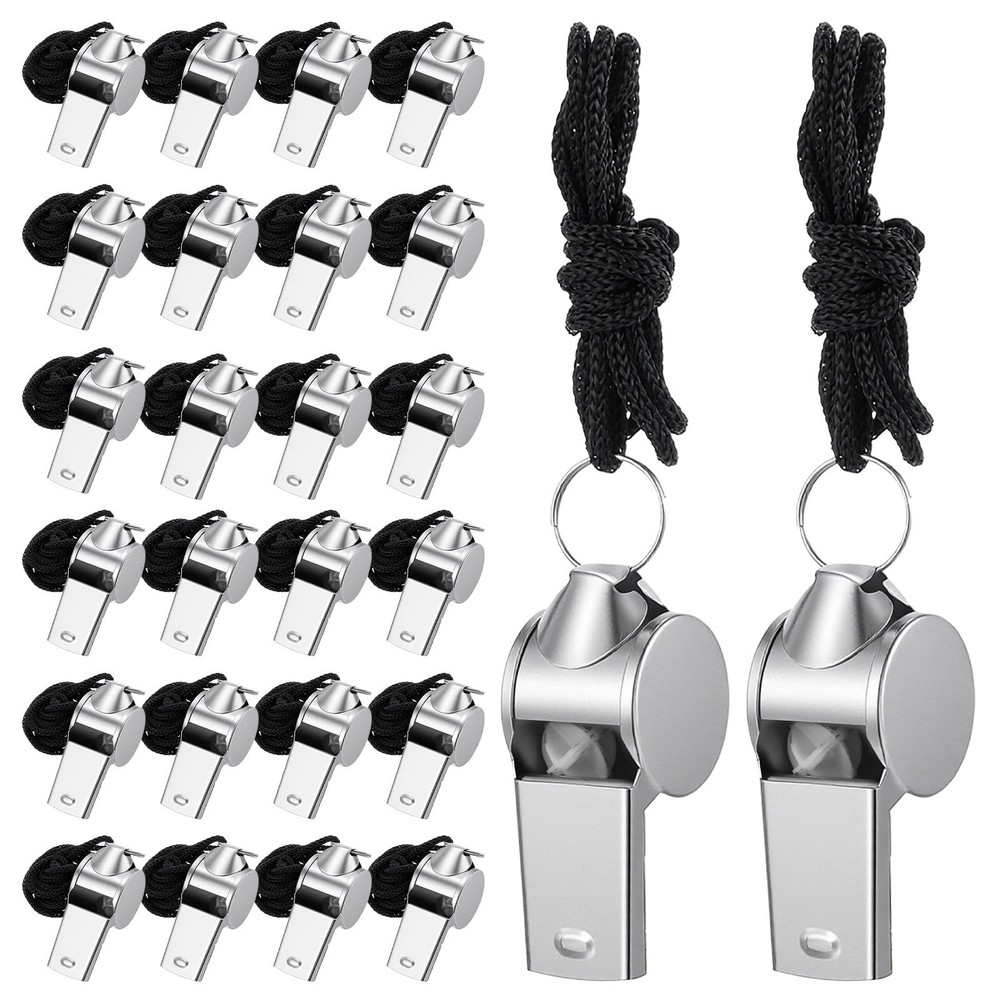100 Pcs Stainless Steel Whistle Sports Training Cheerleader Team and Coaches …