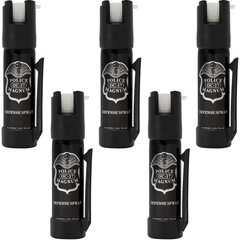 Police Magnum pepper spray USA self defense security 5 pack 3/4oz BOTTOM CLIP