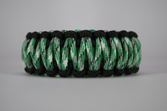 550 Paracord Survival Bracelet King Cobra Black/Green/Green Cam Made in the USA