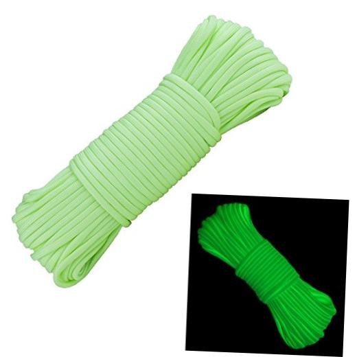 Glow in the Dark Zesty 550lb Paracord – 21 Strand Luminous 25 feet Green Goblin