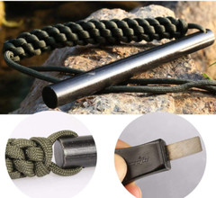 1/2 X 6 Inch Survival Drilled Flint Steel Fire Starter Ferrocerium Rod Kit with