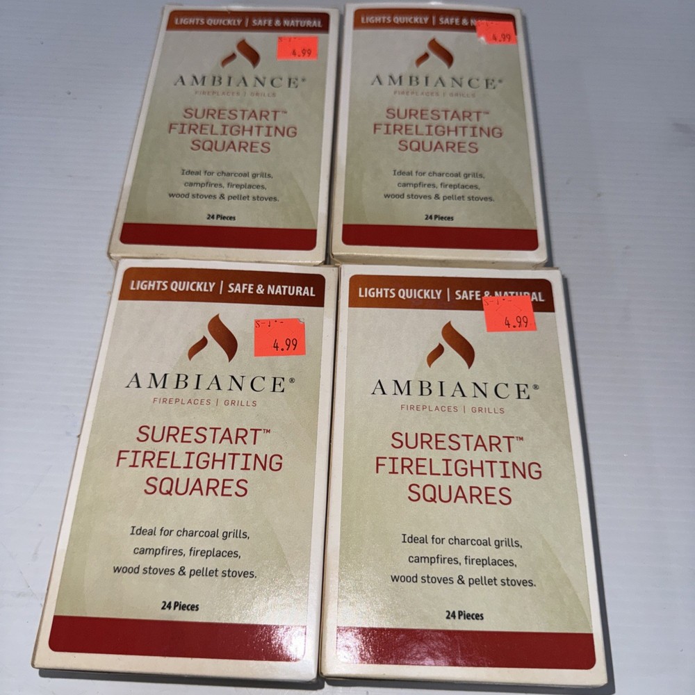 4 MEECO’S RED DEVIL 418 USA SureStart Firelighting 24 Pack Fire Starter Squares