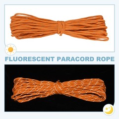 Reflective Fluorescent Paracord Rope 4mm 49 ft for Camping (Orange)