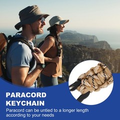 Paracord Keychains, Paracord Keychain with USA Flag, Desert Camouflage
