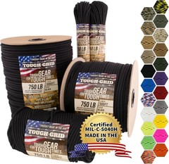 750 Paracord, 100% Nylon, Made In USA, Type IV Mil-Spec Cord | Versatile Cord Fo