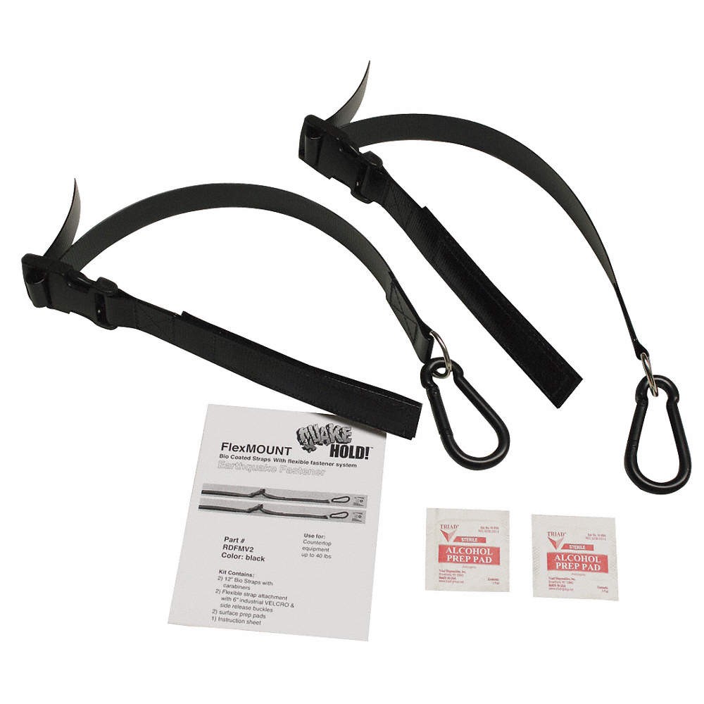 QUAKEHOLD! RDFMV2 Flex Mount Fastener, Black, 100 lb. 30ZM82