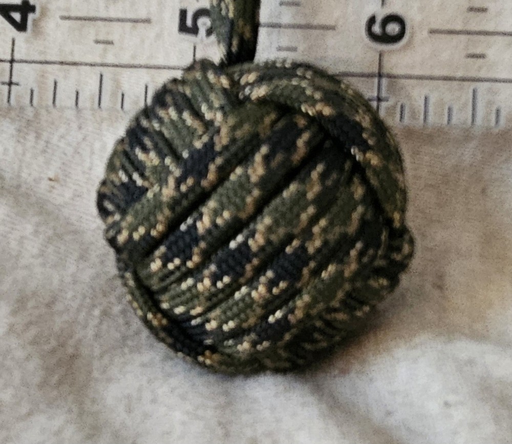 550 Paracord 1″ Pinball Decorative Nautical Ball Monkey’s Fist 5″, Key Fob/Chain