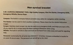 5 PK Paracord Bracelet, Survival Bracelet Tactical 5-in-1 Survival Band