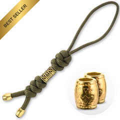 M-Tac Skull Knife Lanyard with Bead Paracord Tactical EDC Fob Pull Cord Durable