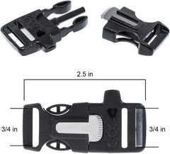 Paracord Planet 3/4 Inch Buckle Whistle Fire Starter Flint Rod Outdoor Survival