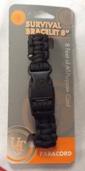 Survival paracord black bracelet 8″emergency disaster camp tactical gear prepper