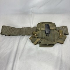 US Army Military Issue Belt and Pistol Pouch w ALICE CLIPS