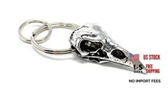 Bravo Bells Raven Skull Keychain – Pewter Keychain for Bikers – Made in The USA