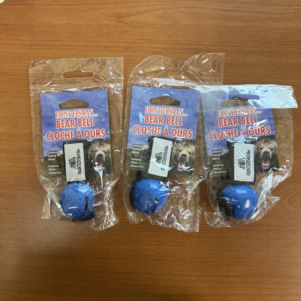Lol of 3 Frontiersman Bear Repellent Bell With Magnetic Silencer Blue.