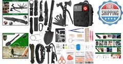 Compact 142-Pcs Outdoor Survival and First Aid Kit with Molle Pouch – Great Gift