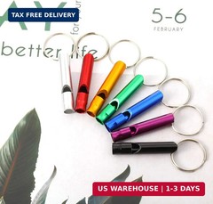 Sumind 49 Pieces Emergency Whistle with Keychain, Aluminum Emergency Survival Wh