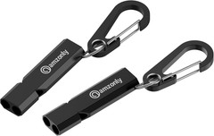 Heart-Engraved Aluminum Emergency Whistles for Her/Him, a Pair of Custom-Initial
