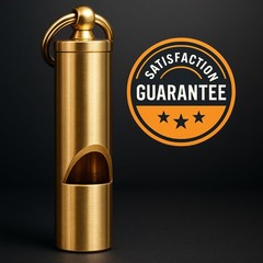 Loudest Brass Whistle Best Premium Emergency Whistle 125db+ One Piece