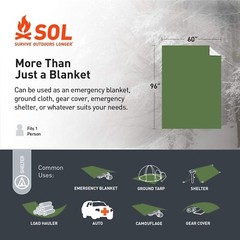 Survive Outdoors Longer Heavy Duty Emergency Blanket, 5 x 8 ft